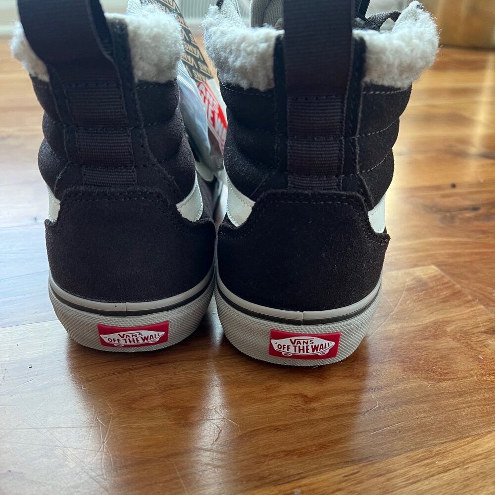 NEW** Vans Filmore Hi Van Suede Sherpa Chocolate Fur Collar Lace Up Hi Top - Picture 4 of 6